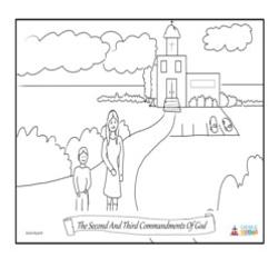 The Second and Third Commandments of God - Coloring Page